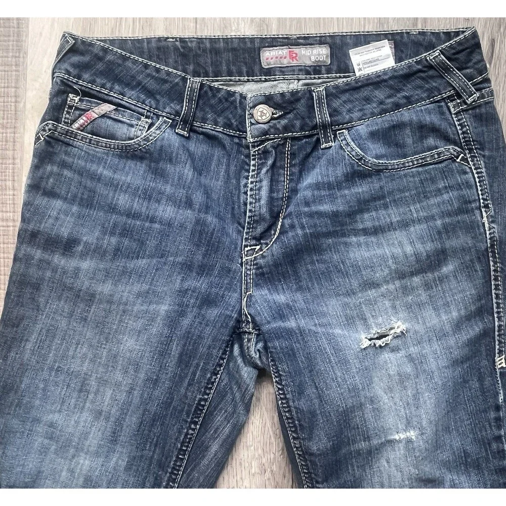 Ariat FR Mid Rise Boot Cut Jeans Women 30S USA Flame Resistant Work Western CAT2